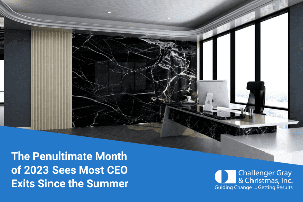 The Penultimate Month Of 2023 Sees Most CEO Exits Since The Summer